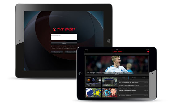 TV3 Sport-appen på to iPad-enheder